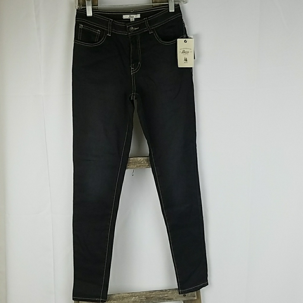 G.H. BASS & Co. women XS black skinny jeans dark wash grunge streetwear goth